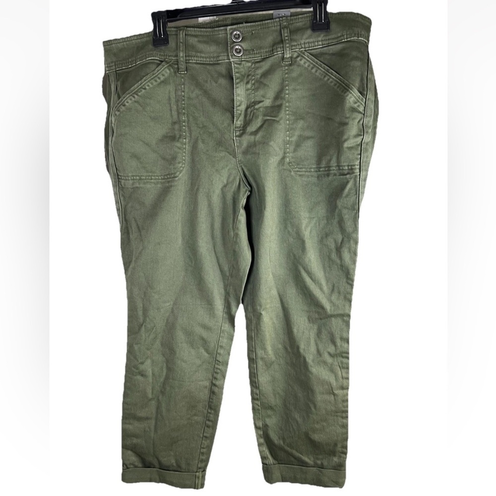 NWT Torrid Crop Aviator Skinny Stretch Twill Mid-Rise Pants Womens 18 Olive